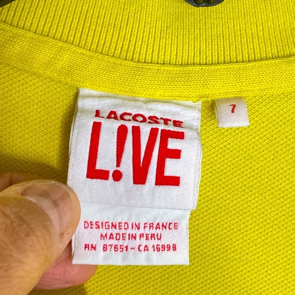 Lacoste LIVE L!VE- Short sleeve polo size 7, Large slim fit, orange/yellow - Picture 6 of 11